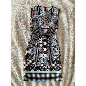Clover Canyon Neoprene Paisley Print Mini Dress
